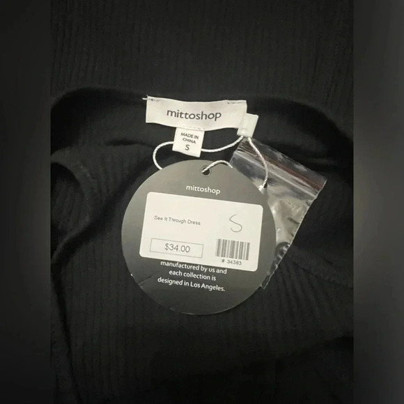 mittoshop | See It Through Black Ribbed Dress | NWT | Small - Picture 4 of 7